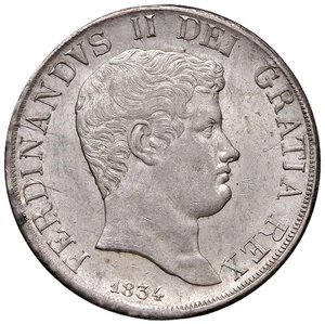 obverse: NAPOLI Ferdinando II (1830-1859) Piastra 1834 - Magliocca 539 AG (g 27,48) Piccola screpolatura al D/. Graffietti al R/. SPL