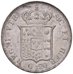 reverse: NAPOLI Ferdinando II (1830-1859) Piastra 1836 - Magliocca 542 AG (g 27,54) Minimo graffietto al D/. SPL