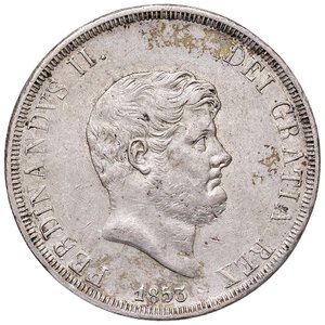 obverse: NAPOLI Ferdinando II (1830-1859) Piastra 1853 - Magliocca 563 AG (g 27,52). qSPL/SPL