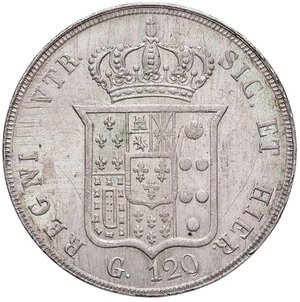 reverse: NAPOLI Ferdinando II (1830-1859) Piastra 1856 - Magliocca 566 AG (g 27,51). SPL/SPL+