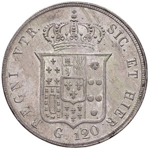 reverse: NAPOLI Ferdinando II (1830-1859) Piastra 1856 - Magliocca 566 AG (g 27,52) Colpetti al bordo. SPL+