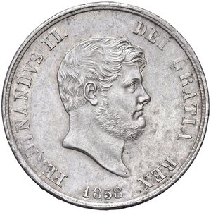 obverse: NAPOLI Ferdinando II (1830-1859) Piastra 1858 - Nomisma 970 AG (g 27,51). SPL/SPL+