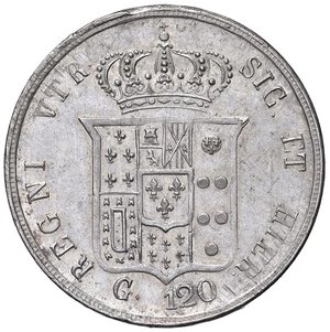 reverse: NAPOLI Ferdinando II (1830-1859) Piastra 1858 - Nomisma 970 AG (g 27,51). SPL/SPL+