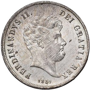 obverse: NAPOLI Ferdinando II (1830-1859) Mezza piastra 1857 - Magliocca 593 AG (g 13,75) Graffi di conio al D/. SPL+