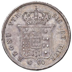 reverse: NAPOLI Ferdinando II (1830-1859) Mezza piastra 1857 - Magliocca 593 AG (g 13,77) Graffi di conio al D/. qSPL