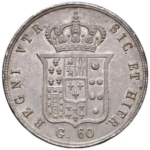 reverse: NAPOLI Ferdinando II (1830-1859) Mezza piastra 1859 - Magliocca 595 AG (g 13,84) Colpetti al bordo. Il 9 è di forma abbastanza anomala. SPL+