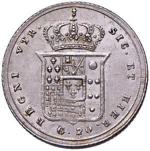 reverse: NAPOLI Ferdinando II (1830-1859) Tarì 1855 - Nomisma 1033 AG (g 4,60). SPL+