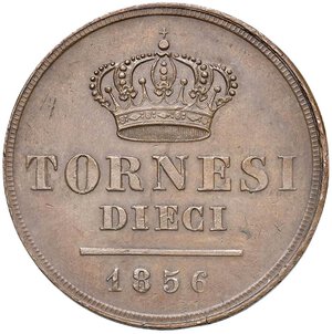 reverse: NAPOLI Ferdinando II (1830-1859) 10 Tornesi 1856 - Magliocca 693 CU (g 30,31). SPL