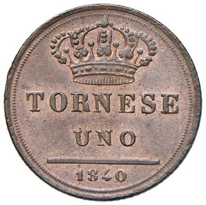 reverse: NAPOLI Ferdinando II (1830-1859) Tornese 1840 - Nomisma 1239 CU (g 3,10). qFDC/FDC