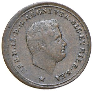 obverse: NAPOLI Ferdinando II (1830-1859) Tornese 1858 - Magliocca 783 CU (g 2,73) Difetto di tondello al R/.. BB