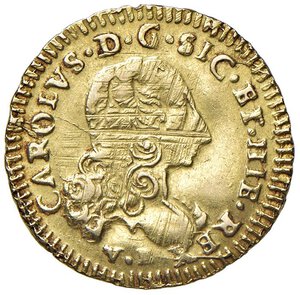 obverse: PALERMO Carlo III (1734-1759) Oncia 1751 - Serio 182; MIR 567/3 AU (g 4,42) Graffi di conio al D/ e al R/, colpo di lima ad h 12. BB