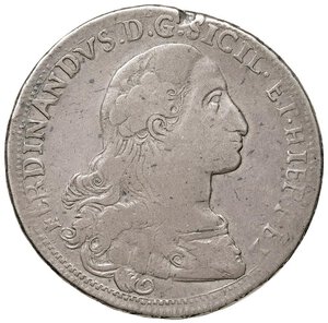 obverse: PALERMO Ferdinando III (1759-1816) 12 Tarì 1787 - Serio 111; MIR 601/1 AG (g 26,55) RRR Screpolatura al ciglio del D/. MB+