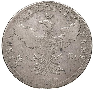 reverse: PALERMO Ferdinando III (1759-1816) 12 Tarì 1787 - Serio 111; MIR 601/1 AG (g 26,55) RRR Screpolatura al ciglio del D/. MB+