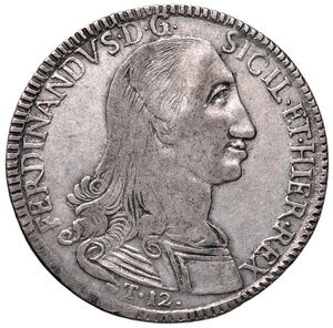 obverse: PALERMO Ferdinando III (1759-1816) 12 Tarì 1796 - Serio 205; MIR 603/1 AG (g 26,85) Leggenda interrotta. Lucidata. qBB/BB