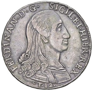 obverse: PALERMO Ferdinando III (1759-1816) 12 Tarì 1799 - Serio 288 AG (g 27,23) Segni da antica lucidatura. qBB/BB