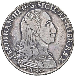 obverse: PALERMO Ferdinando III (1759-1816) 12 Tarì 1799 - Serio 292 AG (g 26,99). MB+