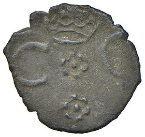 obverse: PASSERANO Anonime dei Radicati (1581-1598) Contraffazione del quarto di Savoia - cfr. MIR 925 CU (g 0,51) RR. BB