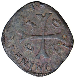 reverse: PASSERANO Ercole Radicati (1585-1587) Grosso Dozzeno - MIR 942 MI (g 3,46) RR Con cartellino di vecchia raccolta. qBB/BB