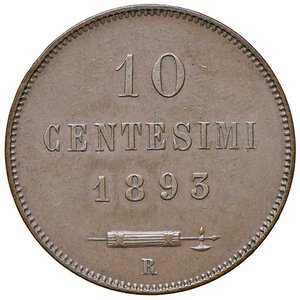 reverse: SAN MARINO 10 Centesimi 1893 - Gig. 31 CU (g 9,88) Colpetto al bordo. SPL+