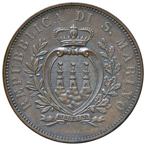 obverse: SAN MARINO 10 Centesimi 1894 - Gig. 32 CU (g 10,05). SPL