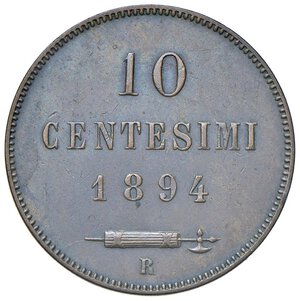 reverse: SAN MARINO 10 Centesimi 1894 - Gig. 32 CU (g 10,05). SPL