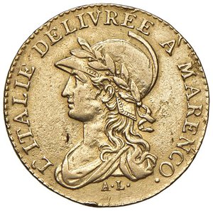 obverse: TORINO Repubblica Subalpina (1800-1802) 20 Franchi A . 9 - Gig. 1a AU (g 6,28) RR. BB/BB+