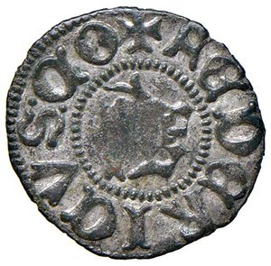 obverse: URBINO Federico di Montefeltro (1442-1482) Picciolo - Cav. 14 MI (g 0,62) R Argentatura ancora presente. SPL