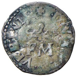 obverse: URBINO Francesco Maria I della Rovere (1508-1538)  Baiocchetto - Cav. 71 AG (g 0,39) Frattura di tondello. MB-qBB