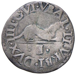 obverse: URBINO Guidobaldo II (1538-1574) Armellino - Cav. 124 AG (g 0,90) R. qBB