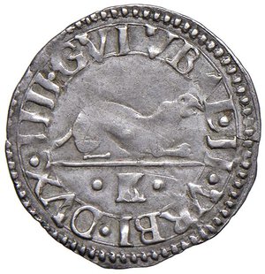 obverse: URBINO Guid Ubaldo II (1538-1574) Armellino, variante con l armellino accovacciato a d. e monogramma BC in esergo - Cavicchi 123 AG (g 1,08) Frattura del tondello. BB+