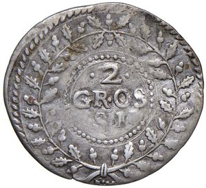 reverse: URBINO Francesco Maria II (1574-1624) 2 Grossi - Cavicchi 215 AG (g 2,45) Ondulazione del tondello. MB+