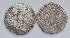 obverse: URBINO Francesco Maria II (1574-1624) Grosso di modulo largo, variante con caratteri grandi - Cavicchi 219 AG Lotto di due esemplari. MB-BB