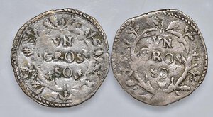 reverse: URBINO Francesco Maria II (1574-1624) Grosso di modulo largo, variante con caratteri grandi - Cavicchi 219 AG Lotto di due esemplari. MB-BB