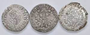 obverse: URBINO Francesco Maria II (1574-1624) Grosso di modulo largo, variante con caratteri grandi - Cavicchi 219 AG Lotto di tre esemplari. BB