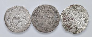 reverse: URBINO Francesco Maria II (1574-1624) Grosso di modulo largo, variante con caratteri grandi - Cavicchi 219 AG Lotto di tre esemplari. BB