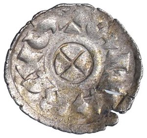 reverse: VENEZIA Orio Malipiero (1178-1192) Denaro - Biaggi 2759 MI (g 0,27) Fessurazione del tondello. SPL