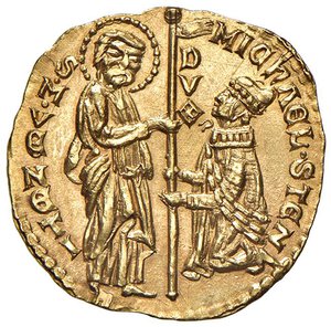 obverse: VENEZIA Michele Steno (1400-1413) Ducato - cfr. Pa. 1 AU (g 3,62) Riproduzione moderna per gioielleria. FDC