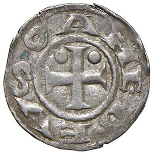 obverse: SAVOIA Amedeo III (1103-1148) Denaro secusino I Tipo - MIR 15a  AG (g 1,01). BB+/BB