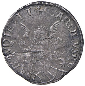 obverse: SAVOIA Carlo II (1504-1553) Da 5 Grossi o Cornuto debole - MIR 369a AG (g 4,45) RR Frattura del tondello. qBB