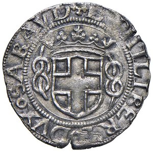 obverse: Emanuele Filiberto (1553-1580) Grosso 1555 - MIR 529b MI (g 2,15) NC. SPL