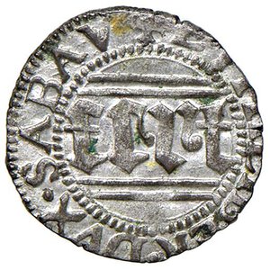 obverse: Emanuele Filiberto (1559-1580) Quarto di Grosso II tipo - MIR 540 MI (g 1,06) RR Di qualita  assolutamente inusuale con ottima argentatura. SPL-FDC