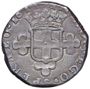 reverse: Carlo Emanuele I (1580-1630) 2 Fiorini 1611 - MIR 645d AG/MI (g 6,12) R. BB-SPL