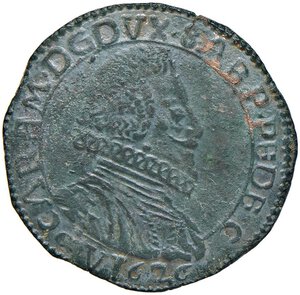 obverse: Carlo Emanuele I (1580-1630) 2 Fiorini 1626 - Falso d epoca in rame - MIR 648a CU (g 5,69) RR Qualche abrasione, patina verde. SPL-FDC