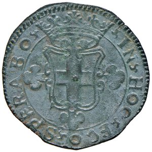 reverse: Carlo Emanuele I (1580-1630) 2 Fiorini 1626 - Falso d epoca in rame - MIR 648a CU (g 5,69) RR Qualche abrasione, patina verde. SPL-FDC