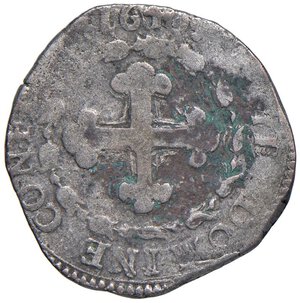 reverse: Carlo Emanuele II, reggenza (1638-1648) 4 Soldi 1642 - MIR 780 AG (g 4,45) RR Ossidazioni. qBB