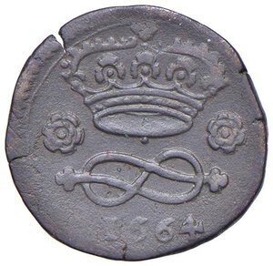 reverse: Carlo Emanuele II (1648-1676) 2 Denari 1664 - MIR 829a CU (g 2,27) R Di insolita  qualita  per la tipologia. BB-SPL