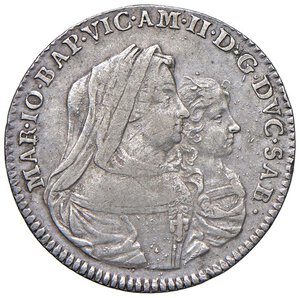 obverse: Vittorio Amedeo II Reggenza della madre Maria Giovanna Battista (1675-1680) Lira 1677 - MIR 838/c AG (g 6,07) RR. BB+