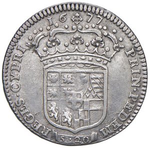 reverse: Vittorio Amedeo II Reggenza della madre Maria Giovanna Battista (1675-1680) Lira 1677 - MIR 838/c AG (g 6,07) RR. BB+