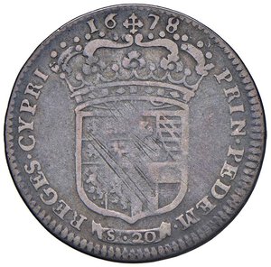 reverse: Vittorio Amedeo II Reggenza della madre Maria Giovanna Battista (1675-1680) Lira 1678 - MIR 838/d AG (g 5,82) RR. MB+