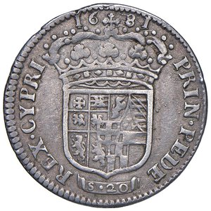 reverse: Vittorio Amedeo II (1680-1713) Lira 1681 - MIR 862b AG (g 6,04) RR. qBB-BB